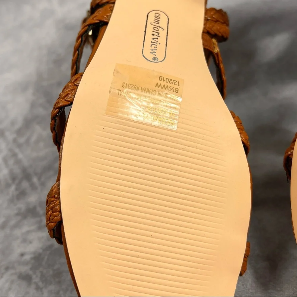 Comfortveiw Sandal Shoes Womens 8.5 WW Gladiator Buckle Heels - Picture 8 of 10